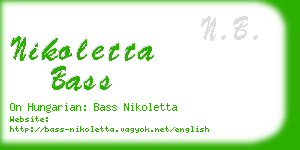 nikoletta bass business card